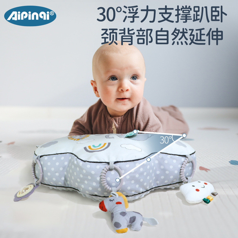 Newborn crawling pillow for baby sleep comfort U Shaped pillow for baby head training, head support 