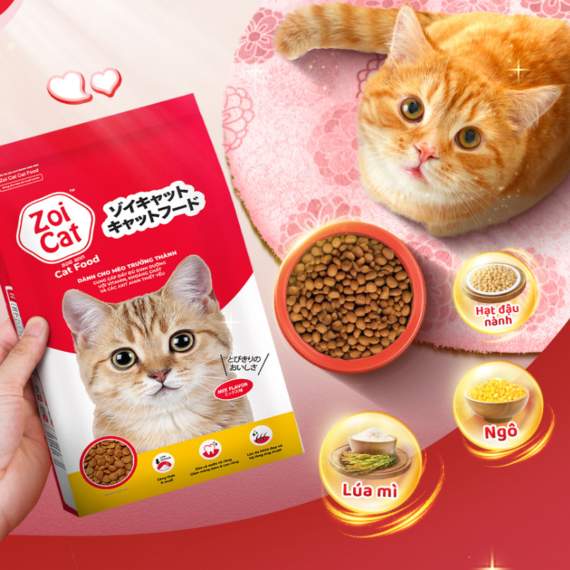 [ZOI CAT]Thức ăn cho mèo, hạt cho mèo trưởng thành Zoi Cat gói 1kg