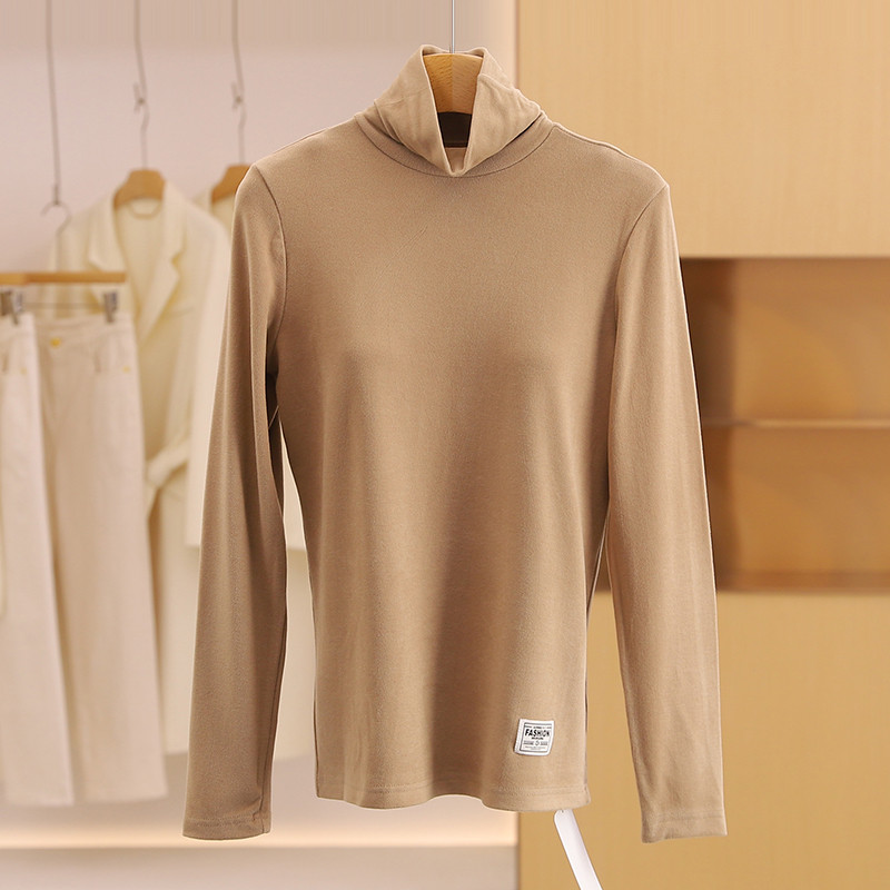 Khuyến nghị những điều tốt đẹp [Jet] Áo thun cơ bản ấm áp cổ cao màu trơn hàng đầu 25 mùa đông dành 