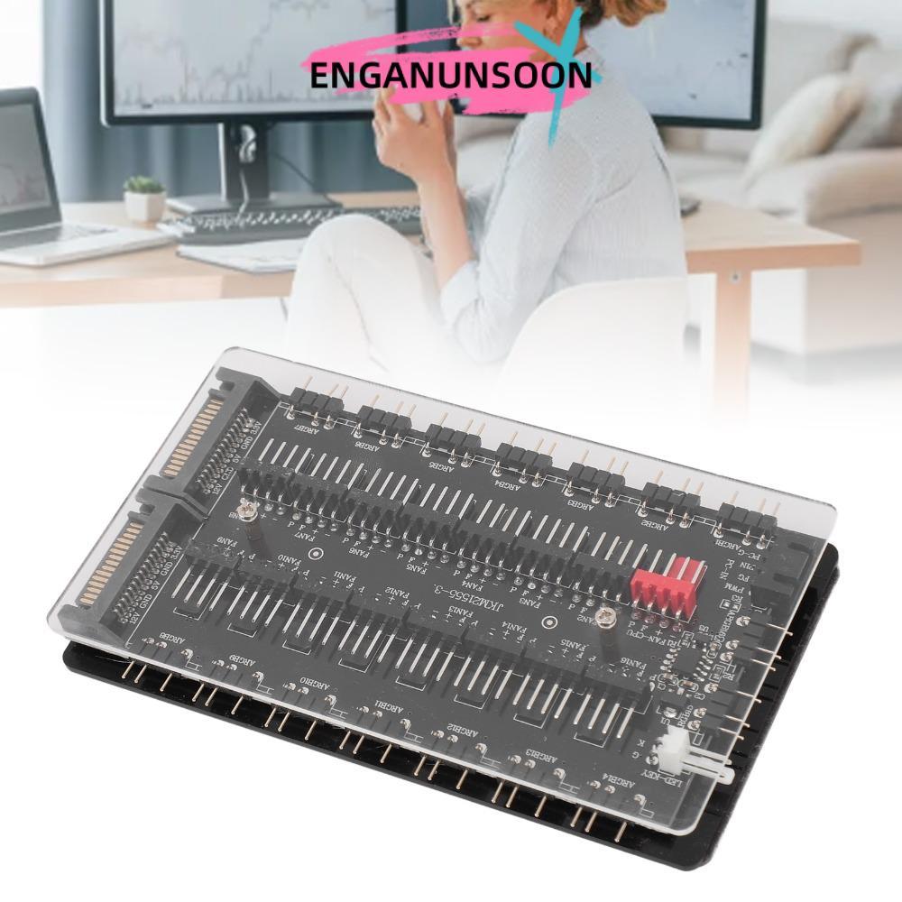 ENGANUNSOON Hub quạt 2 trong 1, Giao diện 4Pin PWM SATAs ARGB Hub quạt, ARGB 3 chân di động với Hub 