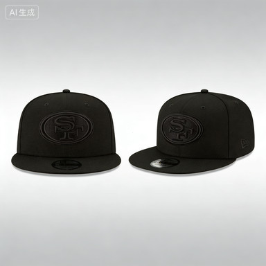 Mũ bóng chày San Francisco 49ers Basic Black on Black, phù hợp unisex