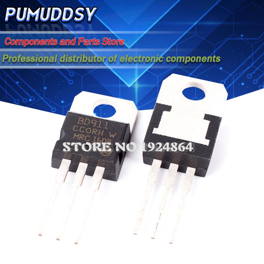 5 Cặp 10 CÁI BD911 BD912 Bóng bán dẫn Darlington (5 CÁI BD911 + 5 CÁI BD912) 15A 100V TO-220 IC đích