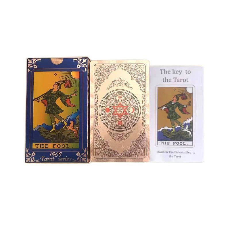 Phong cách mới PVC Witte Classic Tarot Cards 78 Rose Gold Nhựa Witte Tarot Board Game D