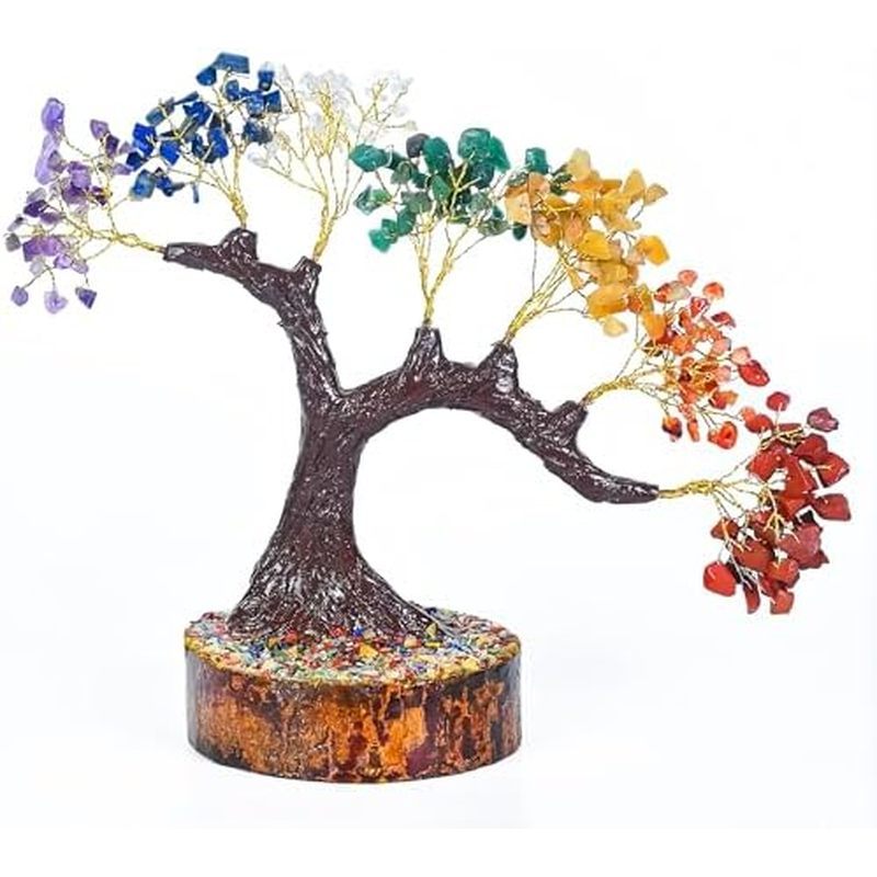 Chakra Crystal Tree of Life, Birthday Gifts for Women & Men | Healing Crystals, House Office Decor T