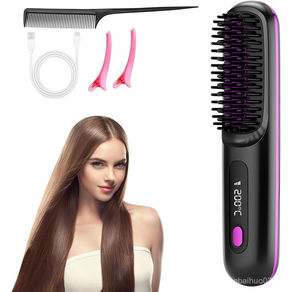 Numoya Go Brush Pro 2025 Bàn chải máy duỗi di động mới bằng gốm không dây Làm nóng nhanh Lược duỗi t