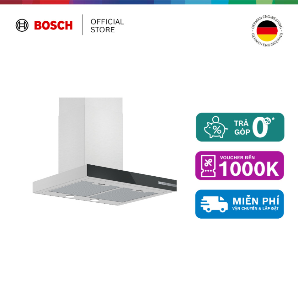 Máy hút mùi gắn tường dạng chữ T Bosch DWB67BK61T - Series 4 60cm