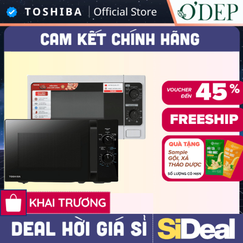 Lò vi sóng Toshiba MWP-MM20P(WH)/ MWP-MM20P(WH) - Hàng chính hãng, bảo hành 12 tháng - SIDEAL SIL