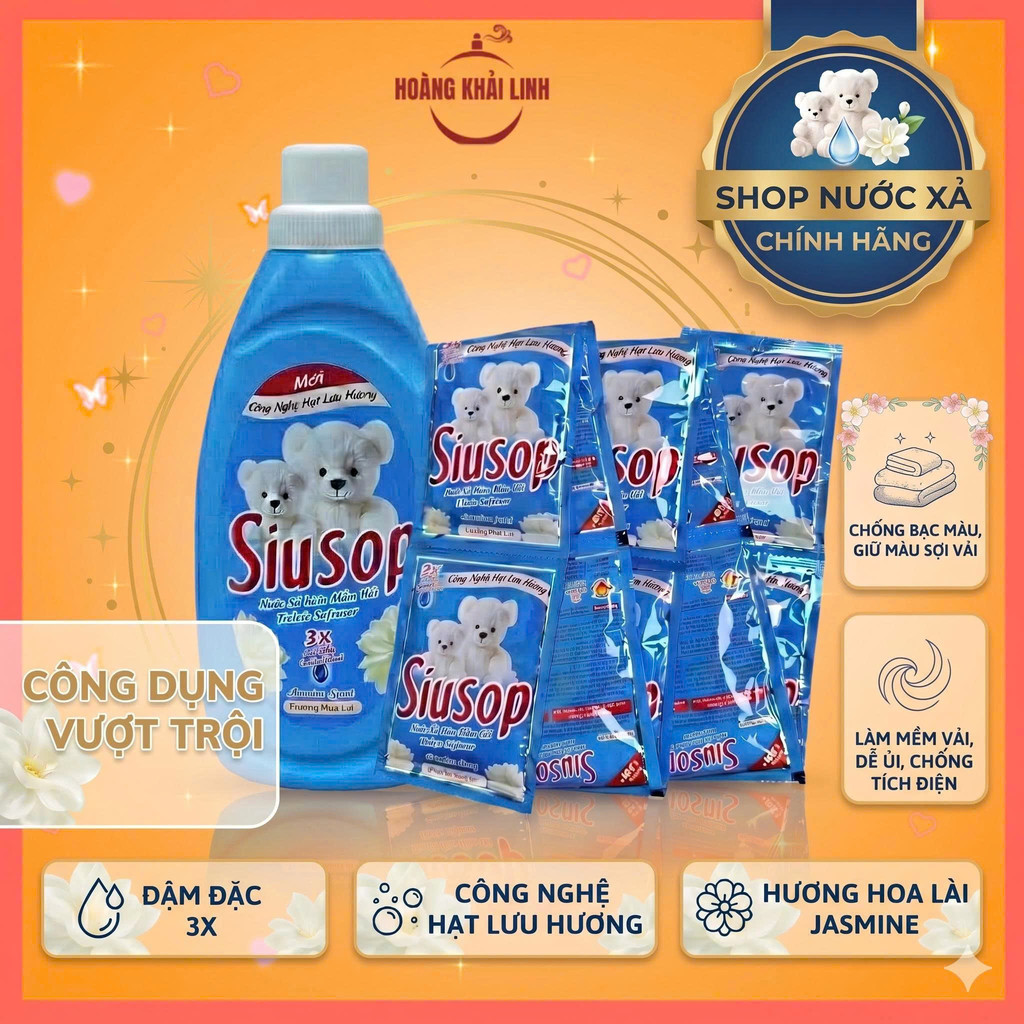 Nước Xả vải Siusop Hương Hoa Lài (Màu Xanh)