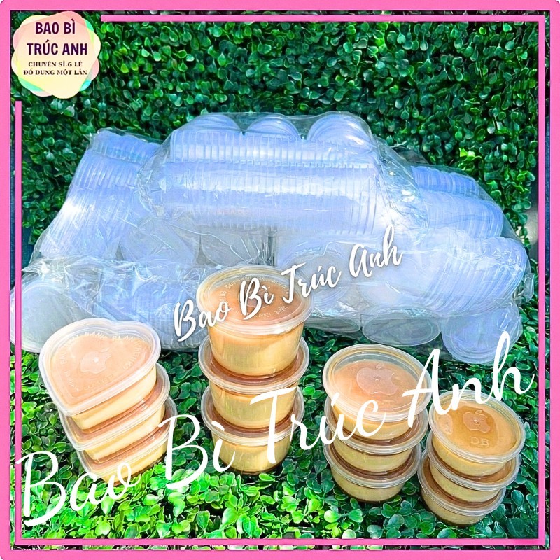 [ COMBO 100 ] Hũ Bánh Flan Chịu Nhiệt Cao Cấp , Hủ Làm Bánh Flan Caramen Có Nắp