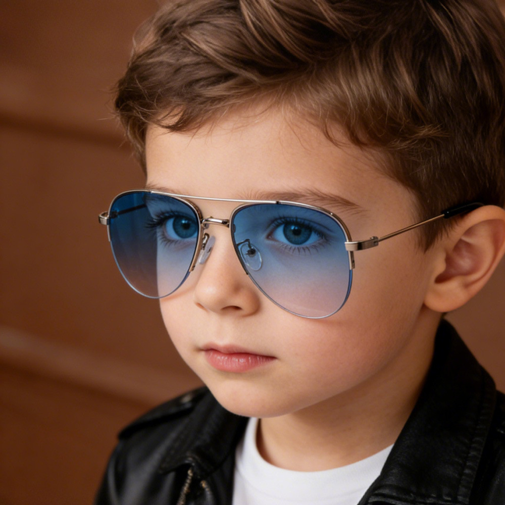Popular~Children's sunglasses, large kids' sunglasses, double-beam UV protection glasses, stylish av