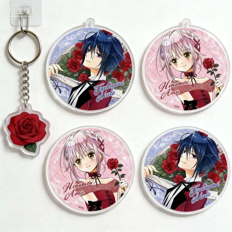Móc khóa Anime Shugo Chara Giai Điệu Trên Dây mica acrylic Hinamori Amu Tsukiyomi Ikuto phụ kiện quà