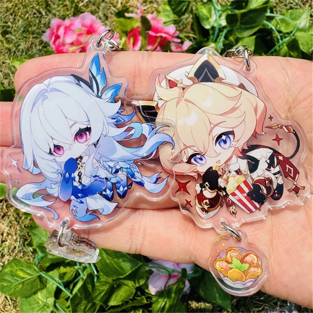 Móc khóa Genshin Impact Skirk Dahlia Mica Acrylic trong suốt in hình chibi game anime phụ kiện trang