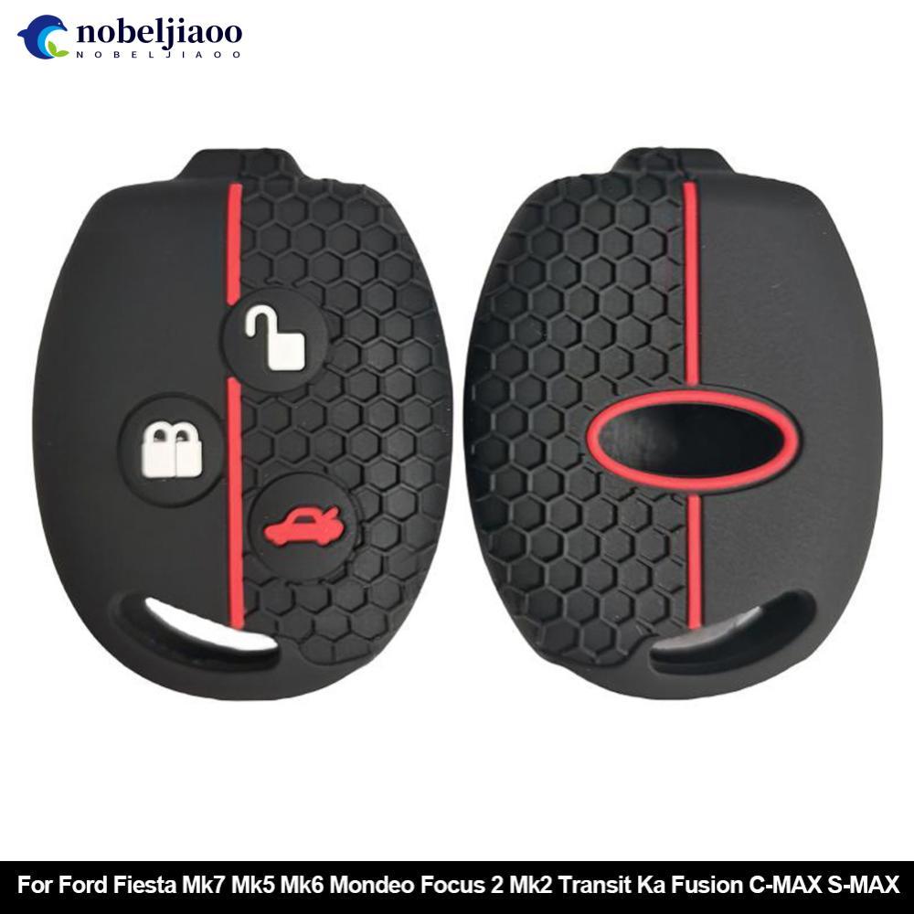 NOBELJIAOO Vỏ chìa khóa silicon Bảo vệ Fob Phụ kiện cho Ford Fiesta Mk7 Mk5 Mk6 Mondeo Focus 2 Mk2 T