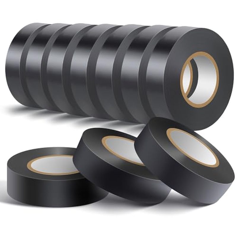 10 Pack Black Electrical Tape Waterproof，3/4 in x 60ft，High Temperature Electric Tape Weatherproof H