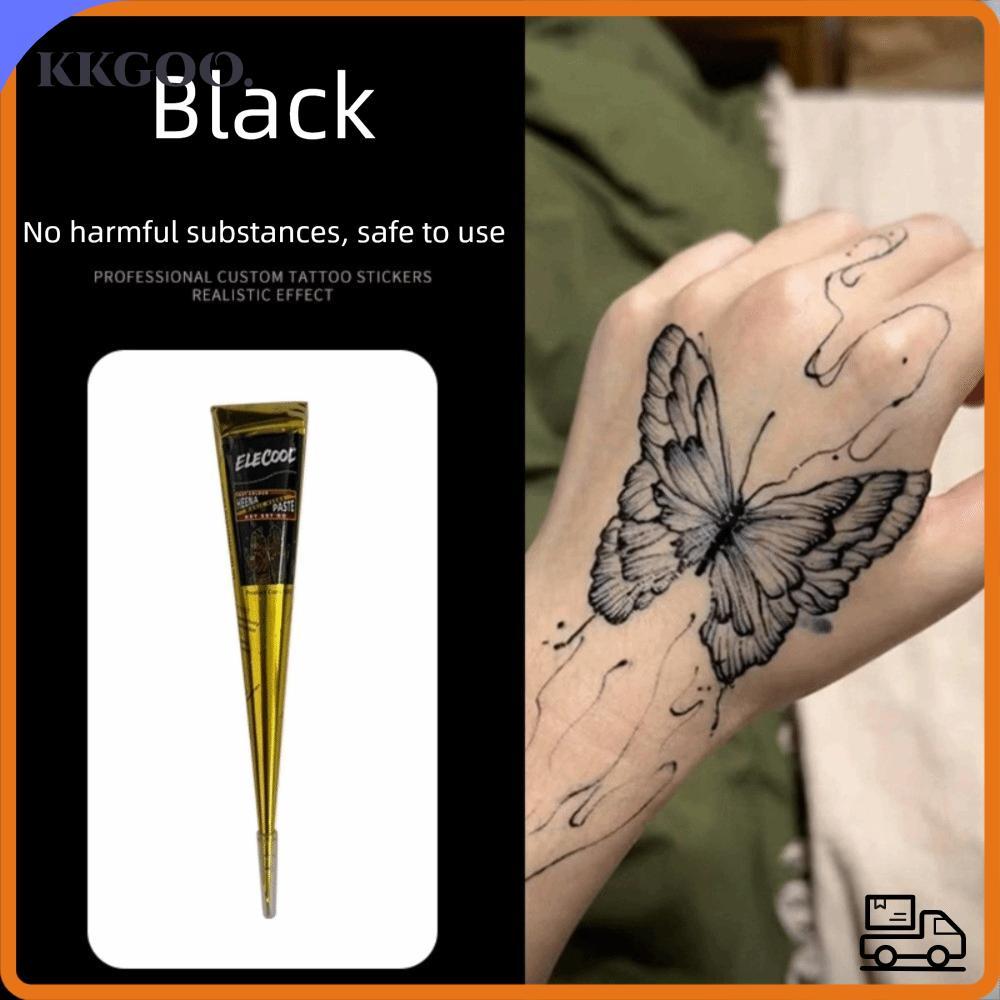 KKGOO Henna Tattoo Cream, Black Brown Semi-permanent Henna Paste Cone, Henna Tattoo Cream Dễ sử dụng