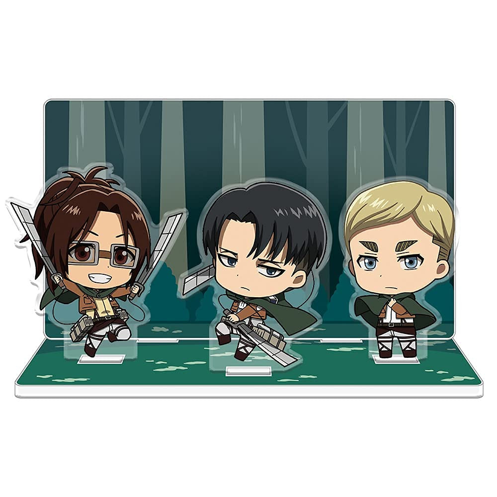 【Japan Quality】Attack on Titan Diorama Acrylic B - Levi, Erwin, Hange