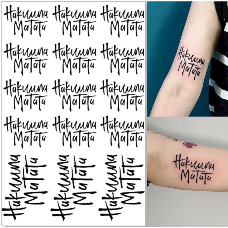 hình xăm 15 ngày chống nước hình xăm dán Hakuna matata Lo Âu Không Lo Lắng Không Lo Lắng Thảo Dược H