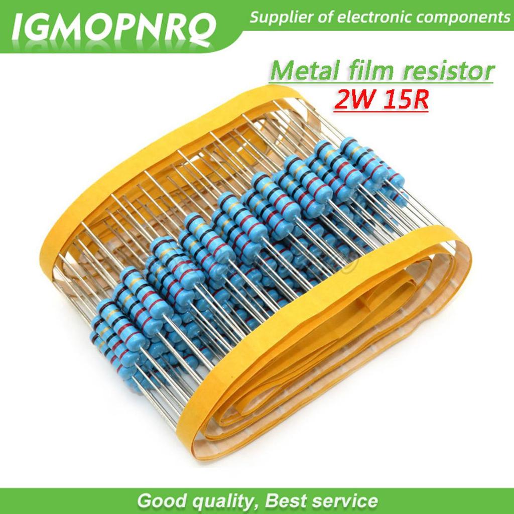 20 chiếc 15 ohm 2W 15R Phim kim loại điện trở kháng 2W GMOPNRQ