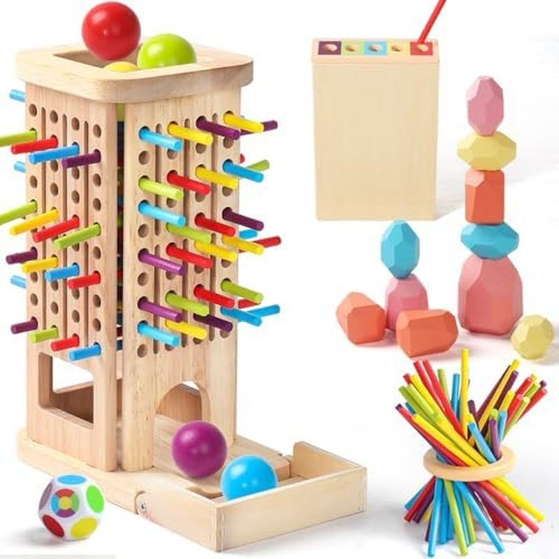 ear Old Fine Motor Skills Toys for 5 Year Old Wooden Board Game Operation Games Educational Toys wit