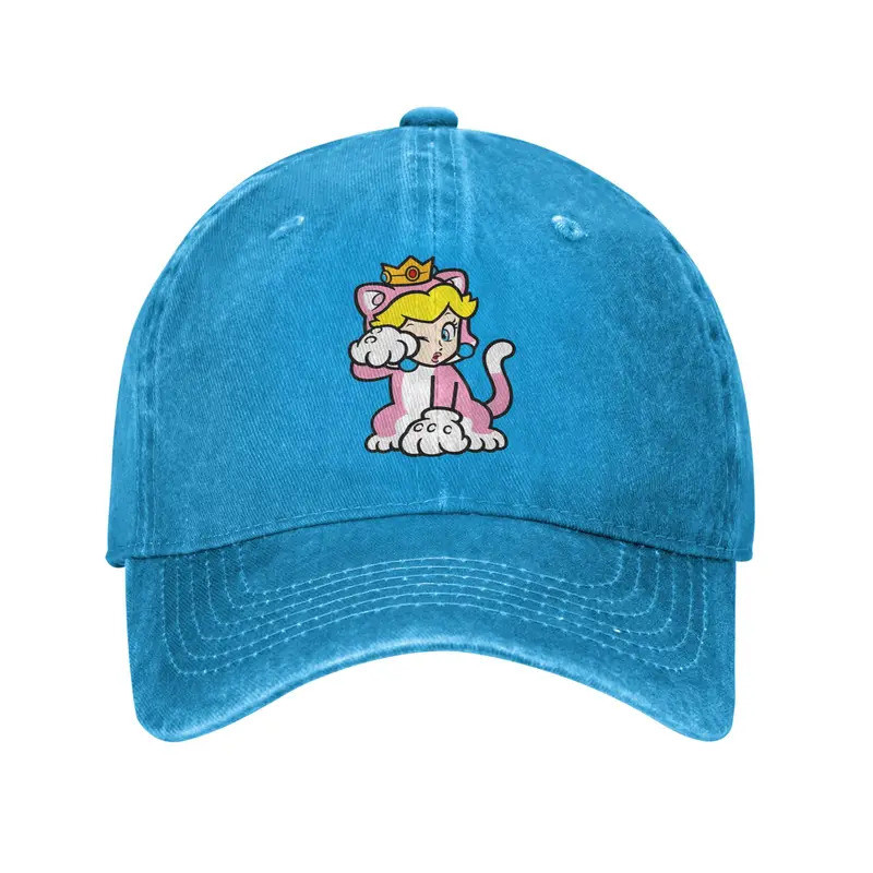 Mũ bóng chày cổ điển Super Mario Bowser's Fury màu denim, phù hợp cho nam và nữ, thích hợp làm mũ ch