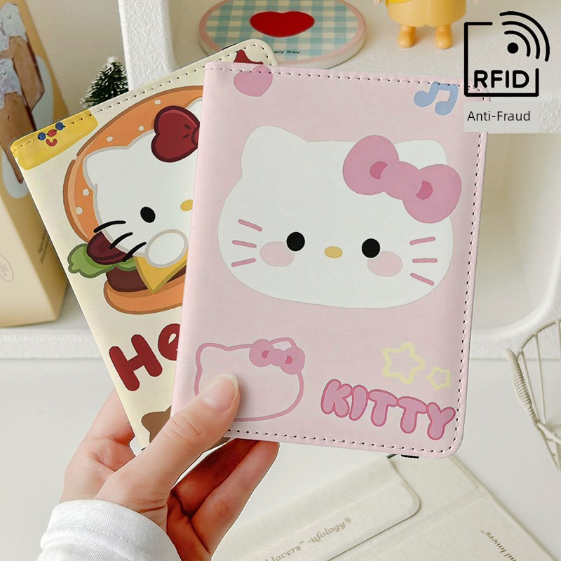 Hello Kitty Lucky Passport Holder Hộp đựng tài liệu Hộp bảo vệ Hộp đựng thẻ đa chức năng Du lịch nướ