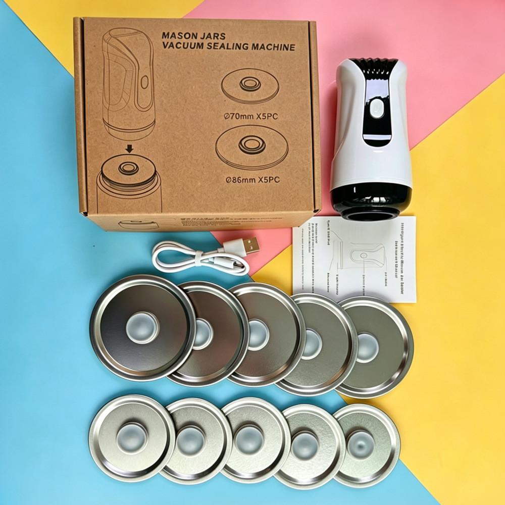 Máy hút bụi Mason điện Mason Jar Phù hợp với nút chặn silicon Mason Jar Nắp có thể tái sử dụng, miện