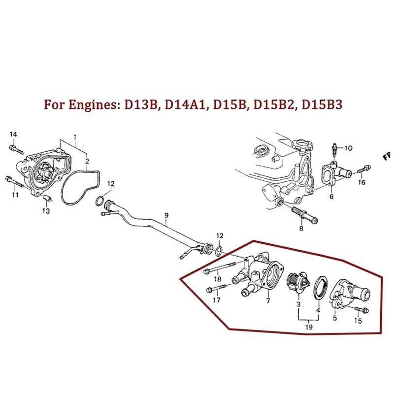 ABLZ-3PC Động Cơ Ô Tô Làm Mát Nhiệt Nhà Ở Cho Xe Honda Civic CR-X 19320PM3010 19320-PM3-010 19311-PM