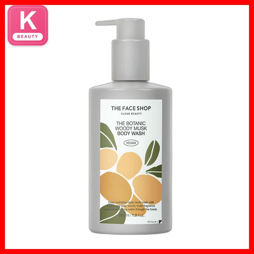 [thefaceshop] Sữa tắm toàn thân The Botanic Woody Musk, 350 ml, 1 chiếc / Sữa tắm toàn thân Hàn Quốc