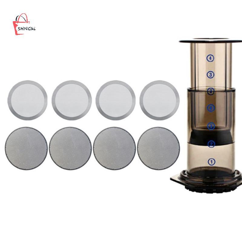 SHNGki 2 Chiếc Aeropress Máy Pha Cà Phê Lọc Đĩa Thép Không Gỉ Kim Loại Siêu Lọc Cho Máy Pha Cà Phê A