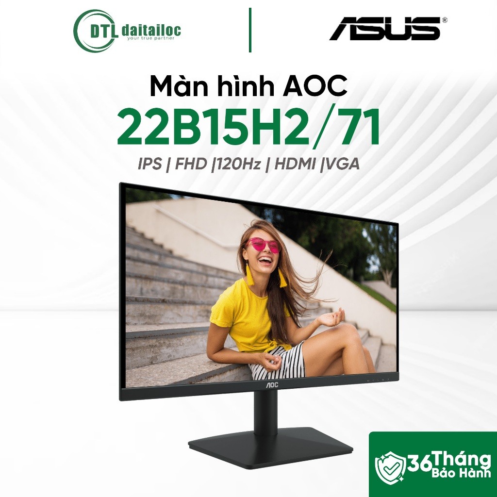 MÀN HÌNH AOC 22B15H2/71 | 21.5 INCH | IPS | 120HZ | SIÊU MỎNG | Chính Hãng | Bảo Hành 36 Tháng