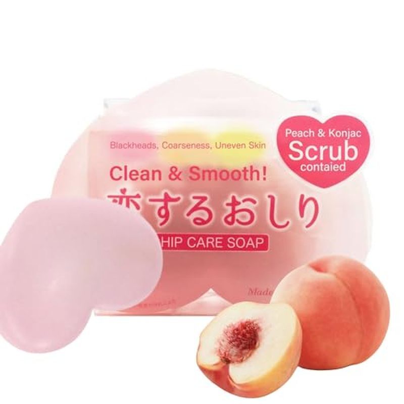 Pelican Soap 去角质皂,含柠檬酸、芦荟提取物和荷荷巴籽油,男女天然香皂,天然香皂,适用于去除黑斑和毛孔,日本1EA PEACH