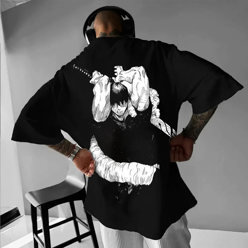 Fushiuro Tojiro Jujutsu Kaisen Anime Áo nam Nữ Bông Tai Kẹp Phong Cách Quá Khổ Thường Ngày Retro Lon