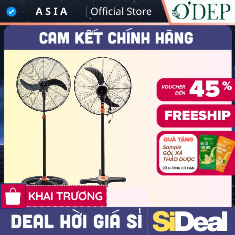 Quạt đứng công nghiệp ASIA 120W gió cực mạnh, 3 tốc độ, sải cánh 60cm tản rộng D24001 - SIDEAL SIL