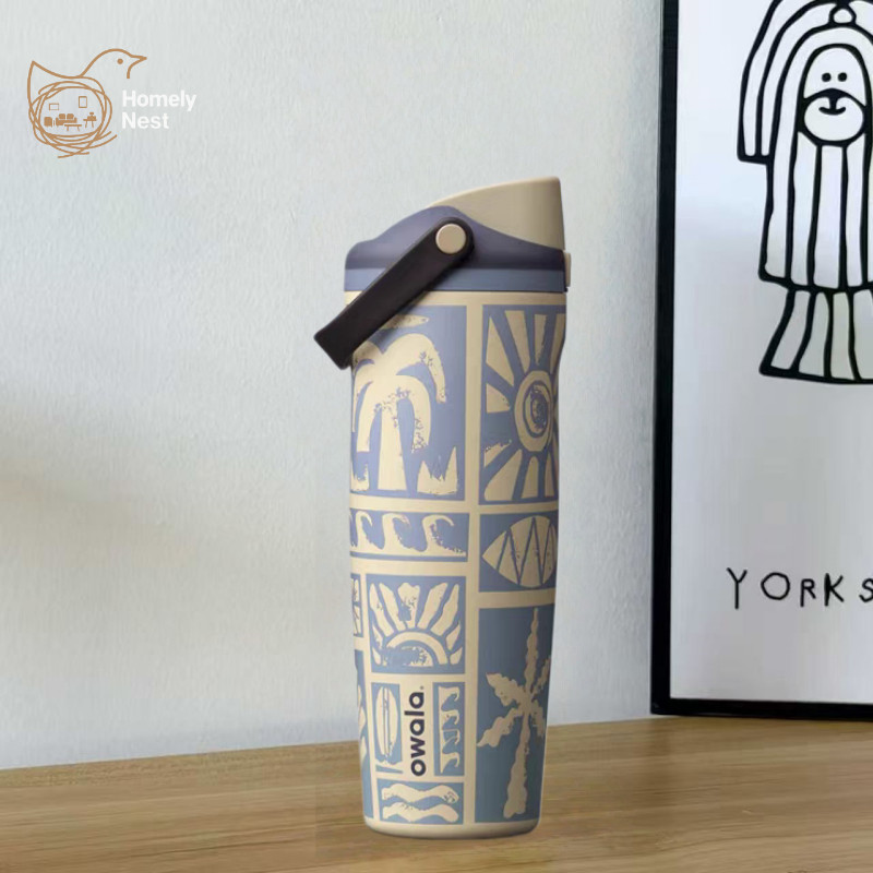 Owala Vintage Surf 30oz FreeZip Sway Tumbler - Bình nước cách nhiệt bằng thép không gỉ có hạn, Cốc g