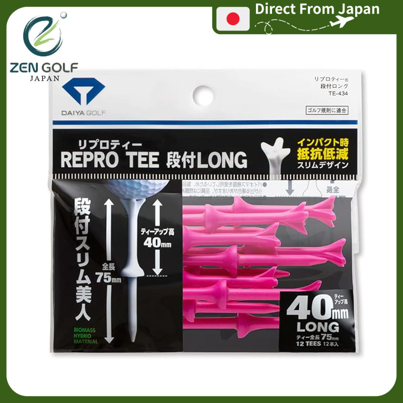 DAIYA GOLF Golf Tee Repro Tee with Step Long Pink TE-434