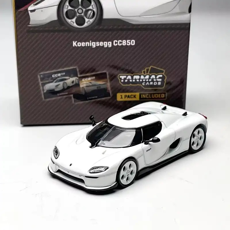 TARMAC 1/64 Koenigsegg CC850 Hợp Kim Trắng Diecast Xe Mô Hình Đồ Chơi Quà Tặng Sinh Nhật