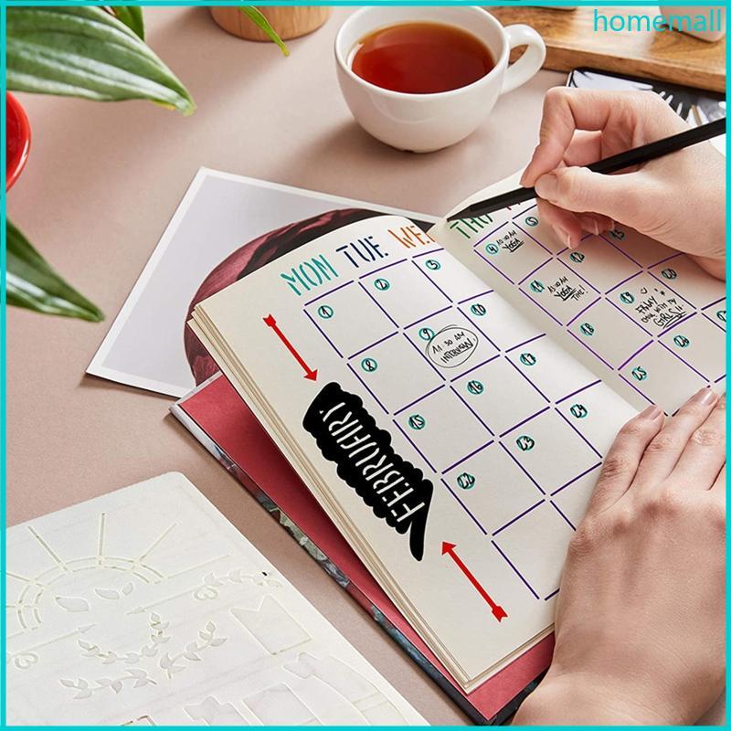 HO 20 Miếng Tạp Chí Stencils Mẫu Vẽ DIY Cho A5 Planner Notebook Journal