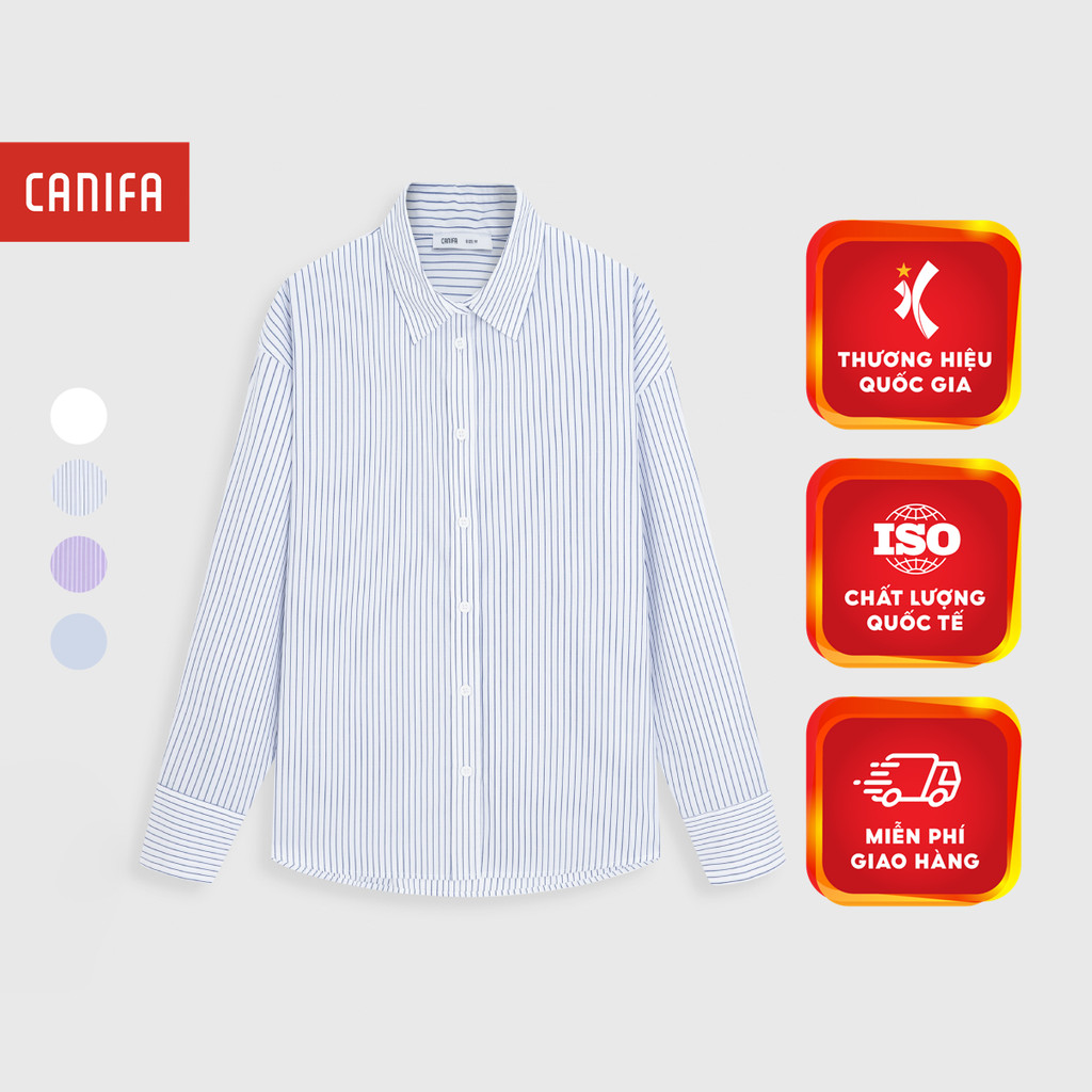 Áo Sơ mi nữ CANIFA dài tay cổ bẻ phong cách basic mặc đi học làm 6TH26S002 | BigBuy360 - bigbuy360.vn