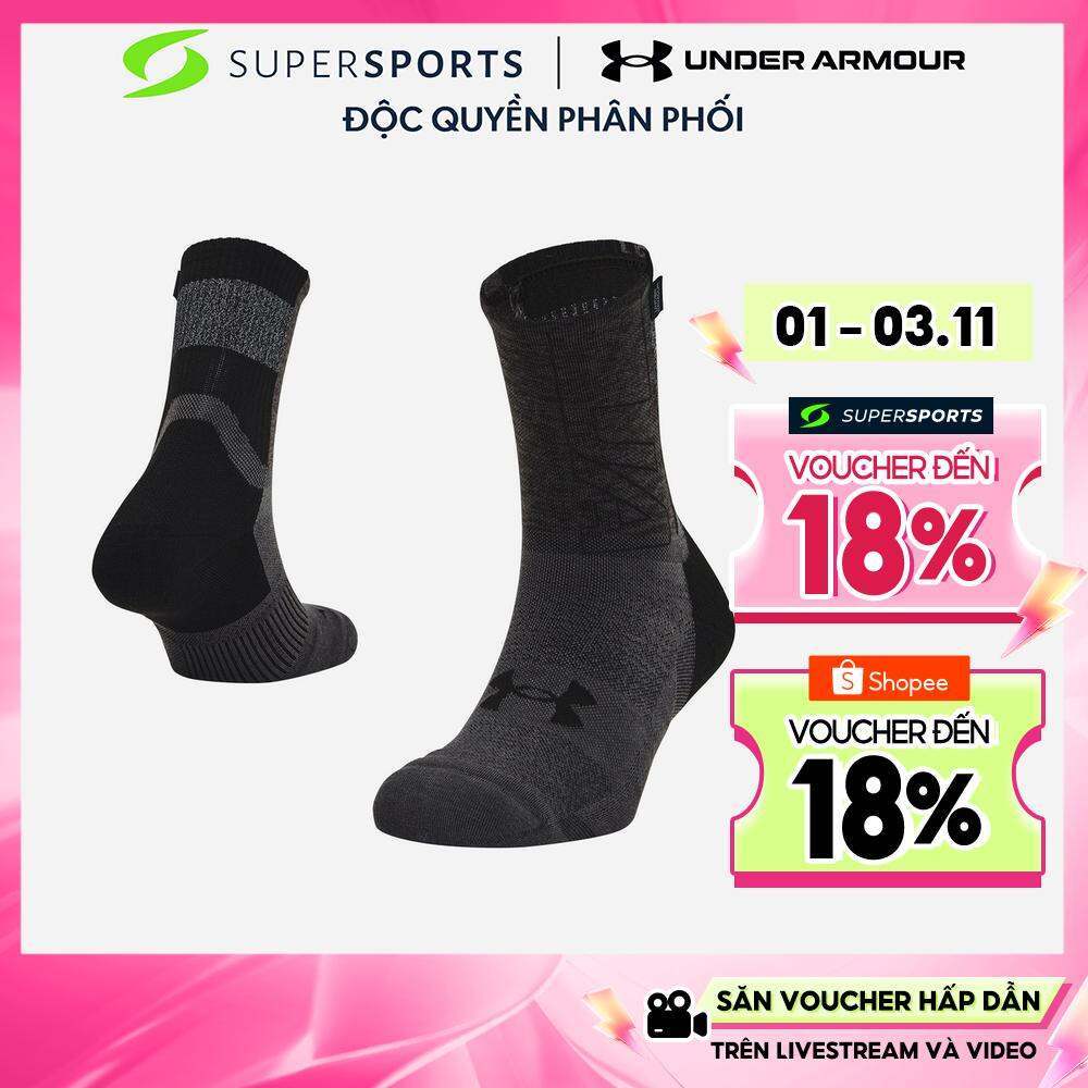 Vớ Thể Thao Under Armour Dry™ Run Crew (1 Đôi) - Đen - 1361156-001
