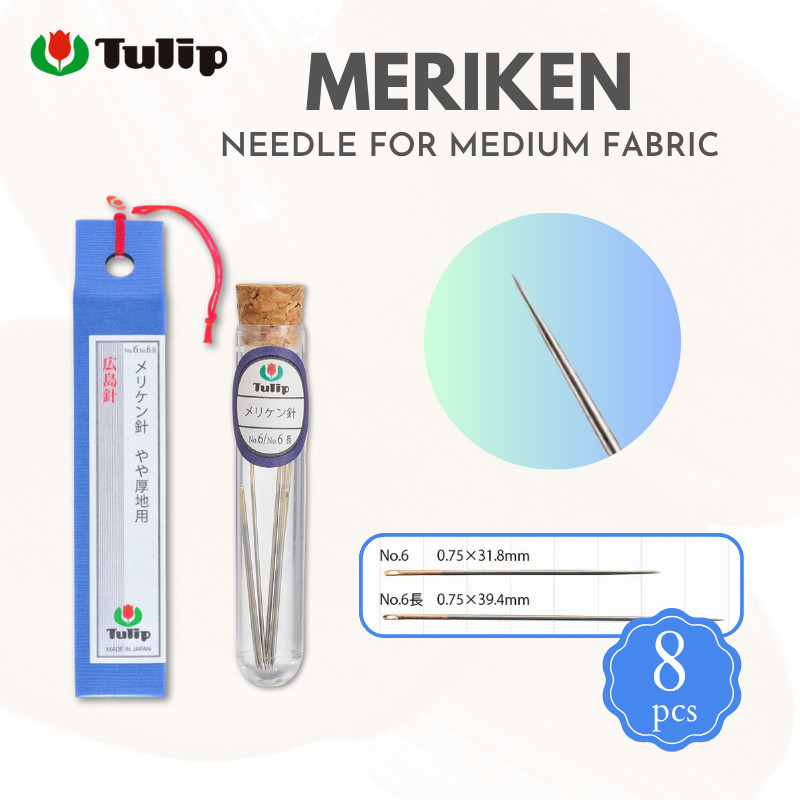 TULIP MERIKEN Needles No.6/No.6 Long for Medium Fabric THN-068, Japan Craft, DIY, Sewing, Knitting, 