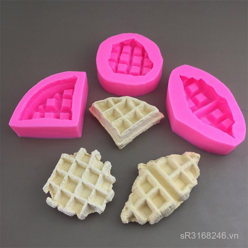 Khuôn Nướng Nến Tam Giác Hương Liệu Waffle Khuôn Silicon Fondant Waffle Khuôn Epoxy diy Kem RIIX