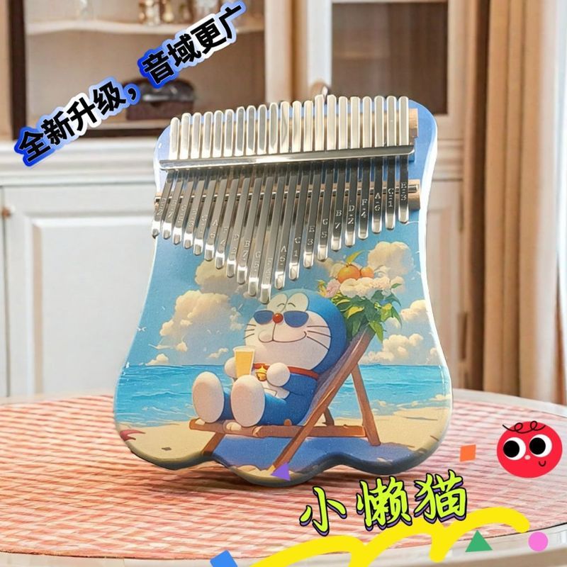 Đàn piano ngón tay cái Kalimba 17 Pha lê trong suốt cho trẻ em 21 ngón tay Người mới bắt đầu Stu