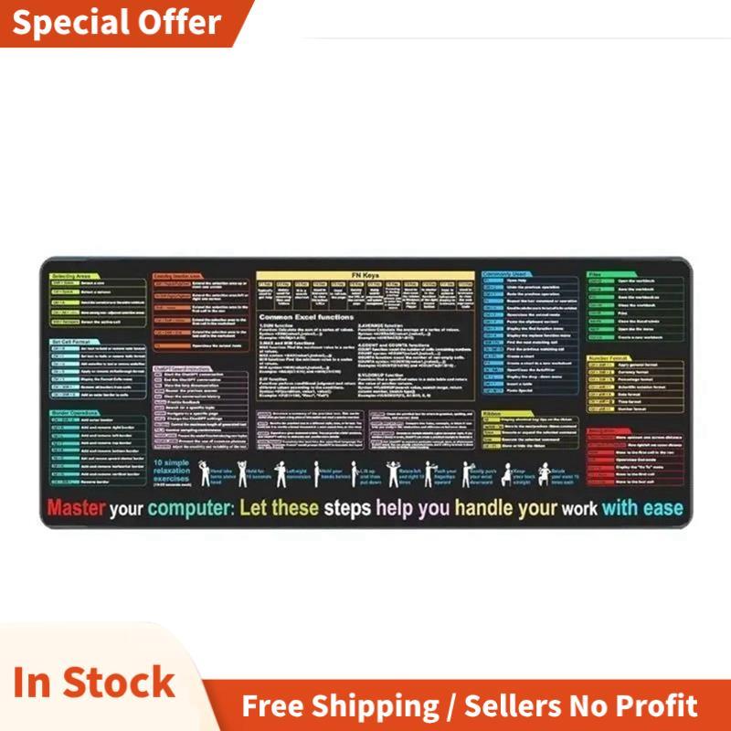 Bàn di chuột cắt ngắn tiếng Anh để lập trình với Trình chỉnh sửa văn bản Excel, Thảm chống trượt, 30