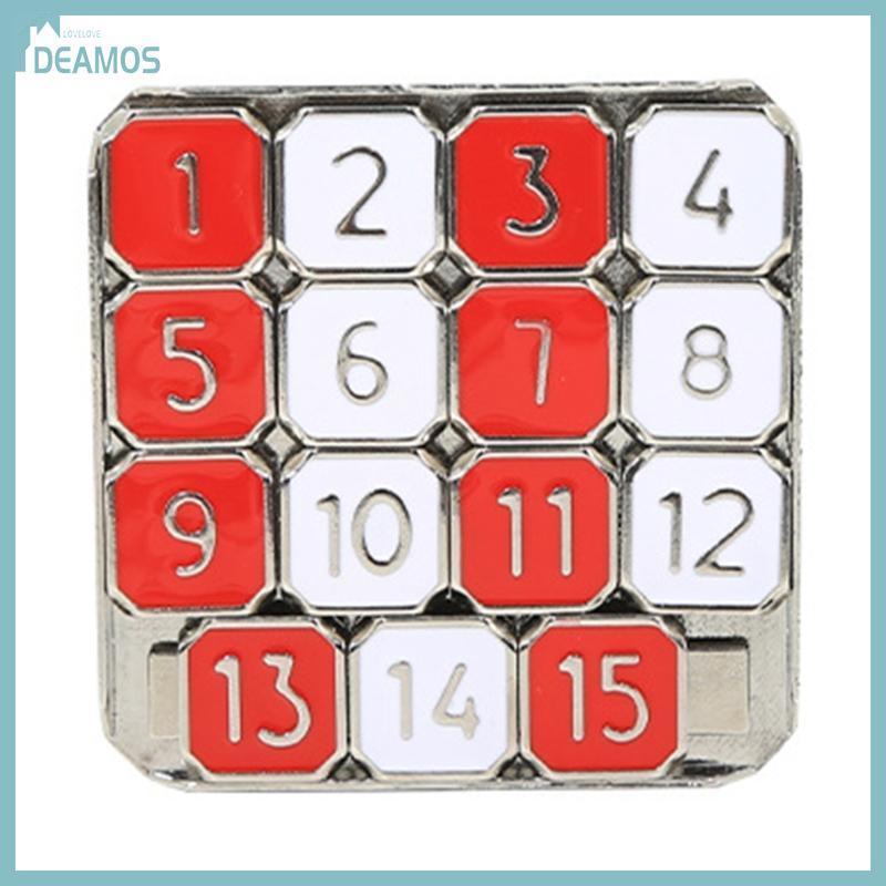 DE Mini Metal Number Slide Puzzle 15 Grids Trò chơi giáo dục phát triển trí não cho trẻ em