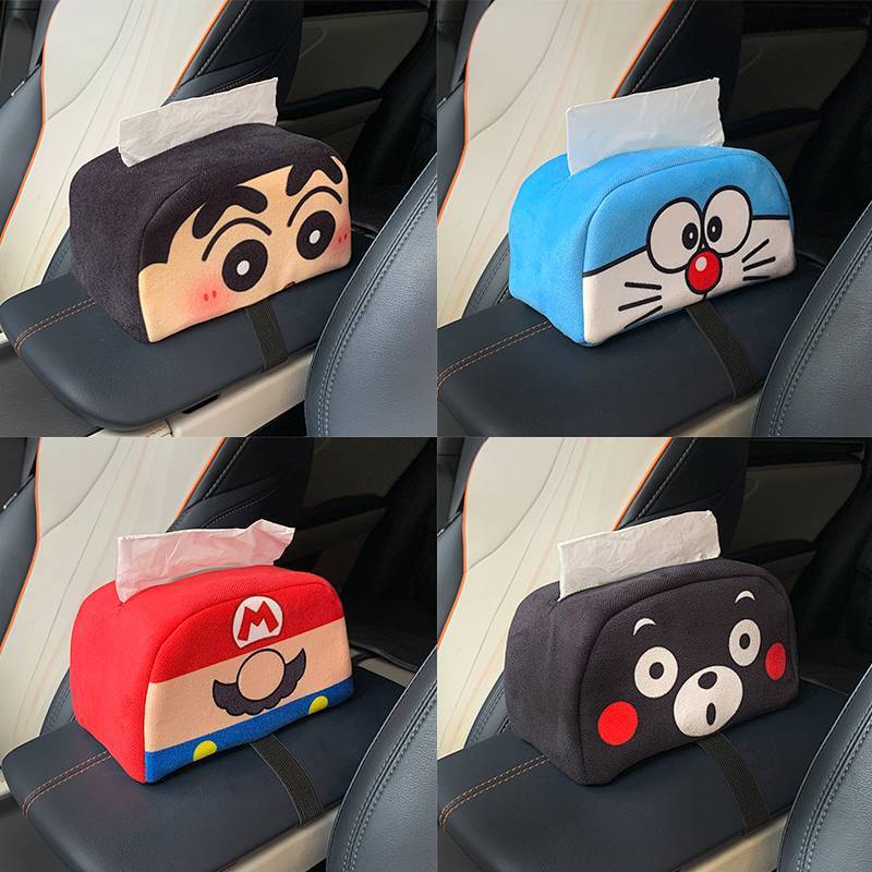 Cartoon Cloth Tissue Box Creative Car Armrest Box Tissue Bag Home Dining Table Bedroom Office Cute T