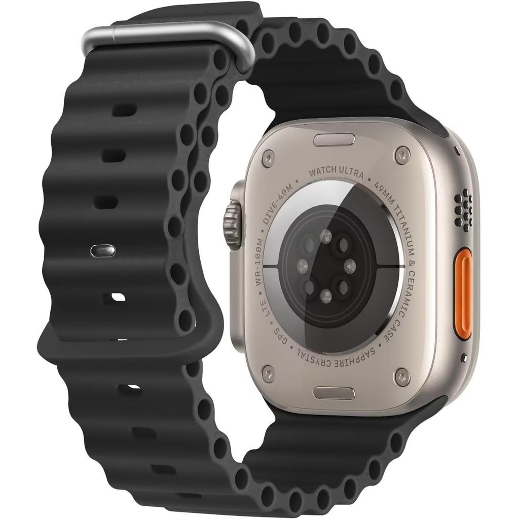 Dây đeo đại dương tương thích với Apple Watch Ultra 2 Band 49mm, Dây đeo silicon ngoài trời thể thao