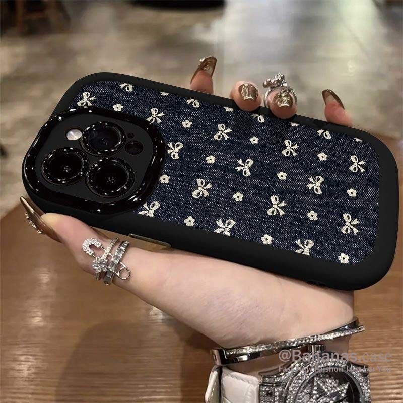 Tương thích với iPhone 17 16 15 14 13 12 11 Pro Max X XS XR 7 8 Plus Vỏ điện thoại Vỏ mềm nơ cao bồi