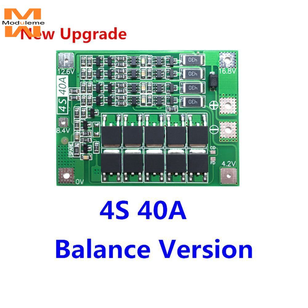 Bảng bảo vệ pin Lithium 4S 40A Phiên bản cân bằng cùng cổng