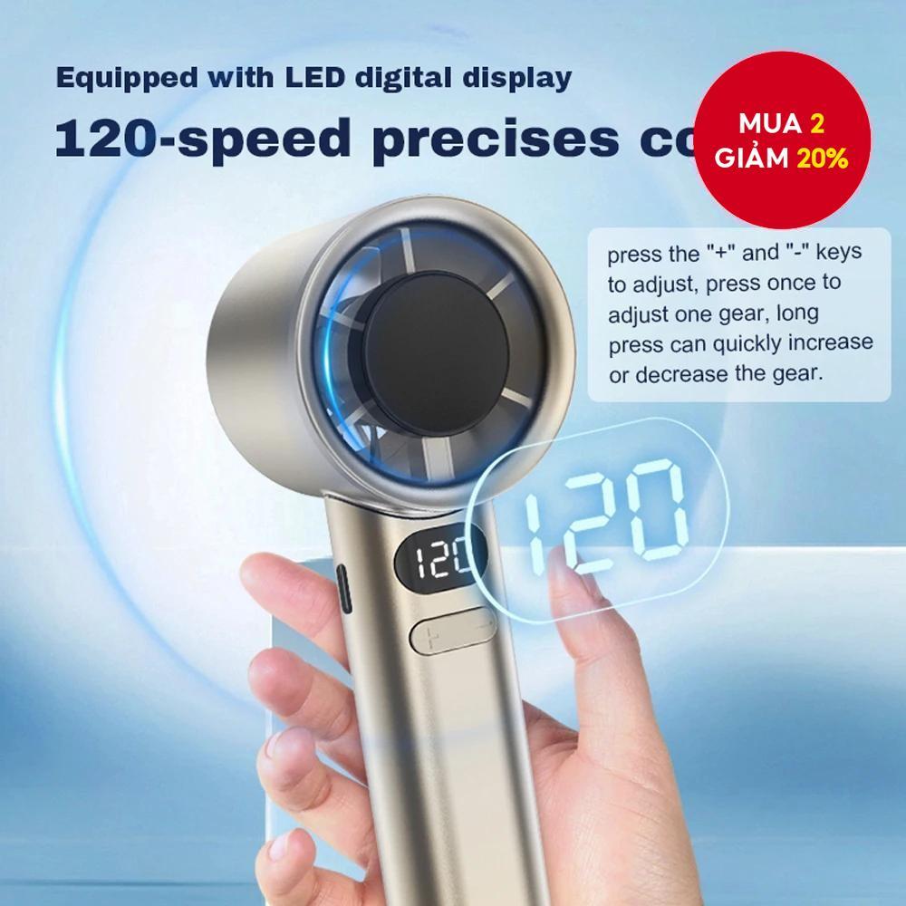  Quạt mini cầm tay M11 mới 120 tốc độ có màn hình sạc USB làm mát mùa hè 4 màu. 