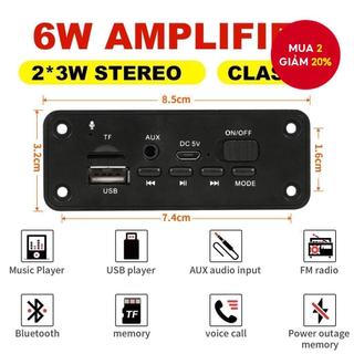   Shopee Choice  DC 5V Bluetooth 5.0 MP3 Board Bộ khuếch đại 6W Máy nghe nhạc MP3 Hỗ trợ cuộc gọi 3,5mm USB TF FM cho mô-đun Loa ô tô 